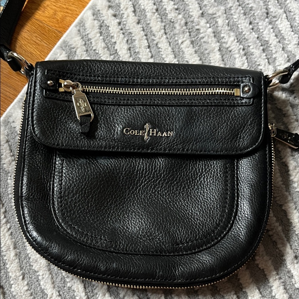 Cole Haan Black Pebbled Leather Crossbody Bag
